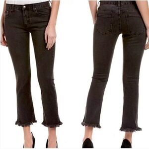 EVIDNT Los Angeles Hermosa Black Jeans Mid Rise Raw Hem Size 26 NWT